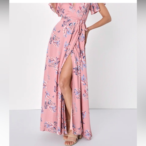 Fiorire Tose Floral print wrap Maxi Dress Sz L - Picture 4 of 8